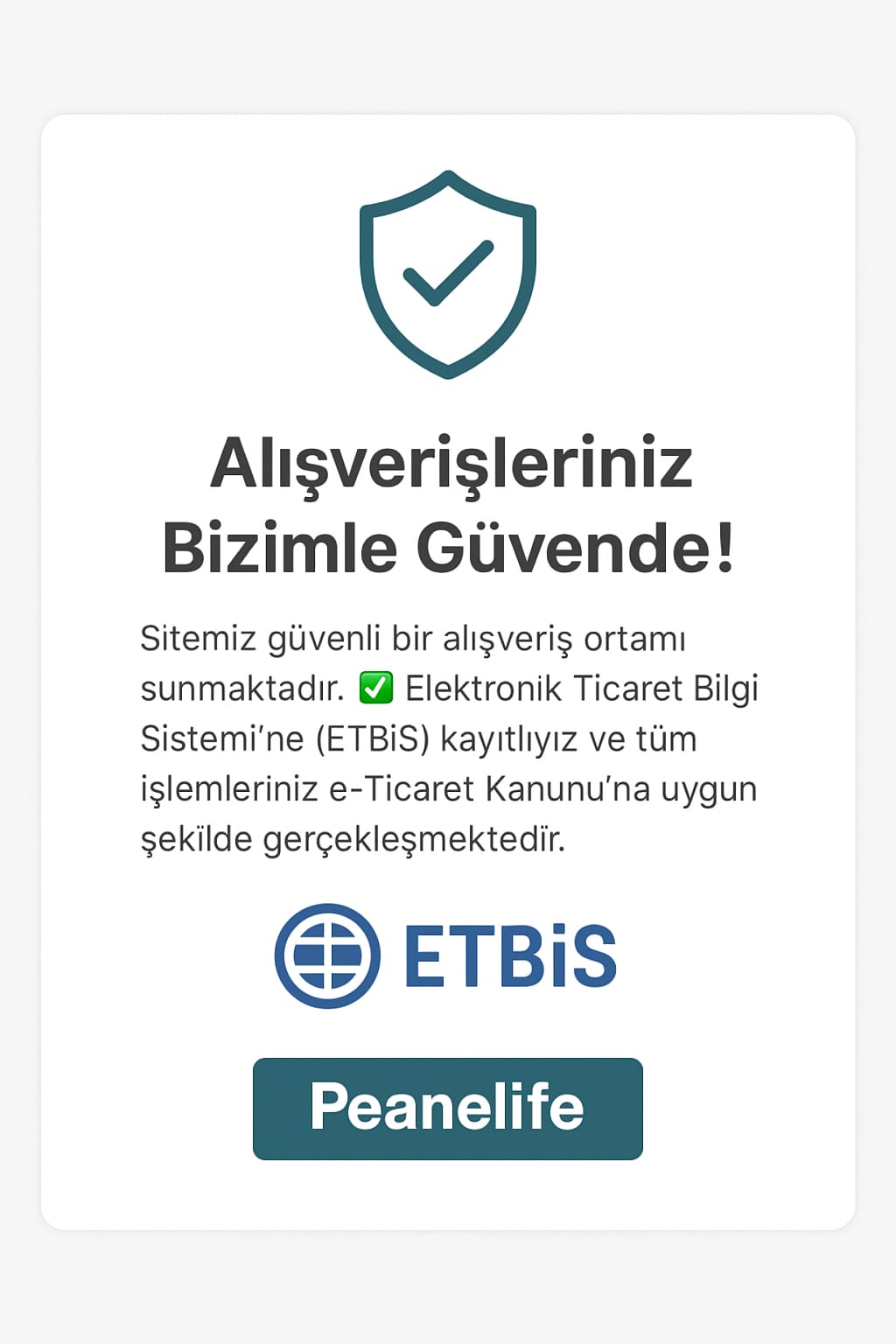  PEANELİFE - ETBİS - GÜVENLİ ÖDE SİSTEMİ